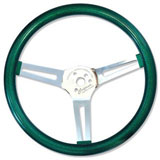volante MOON METAL FLAKE tre razze doppie impugnatura verde diametro 13,5' (34cm)