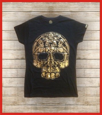 T-Shirt Donna Six Gun Skull