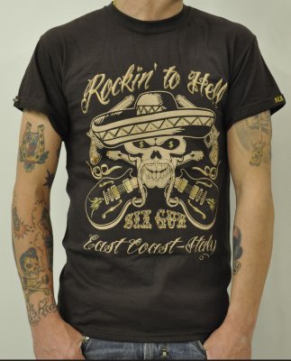 T-Shirt Uomo Six Gun Rockin To Hell