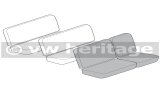 Tappezzeria sedili anteriori 1/3-2/3 per T2 64-76 Smooth Combo Horizontal