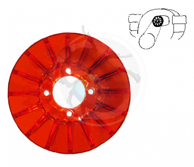 Ventola plastica rossa per puleggia alternatore-dinamo
