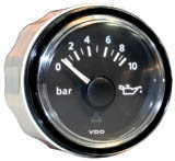 pressione olio 0-10 bars diam 52mm fondo nero VDO