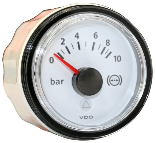 pressione olio 0-10 bars diam 52mm fondo bianco VDO (Maggiolino
